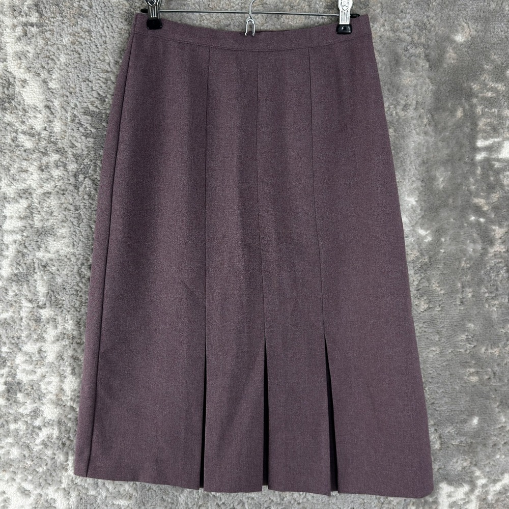 New Personal Petites Sz 12p Vintage Pleated Career Skirt Purple Women Sleeveless